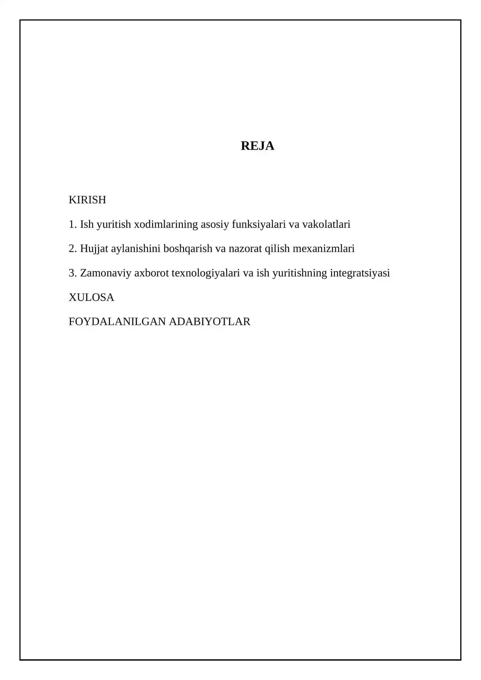 Ish yuritish xodimlarining roli va majburiyatlari 2