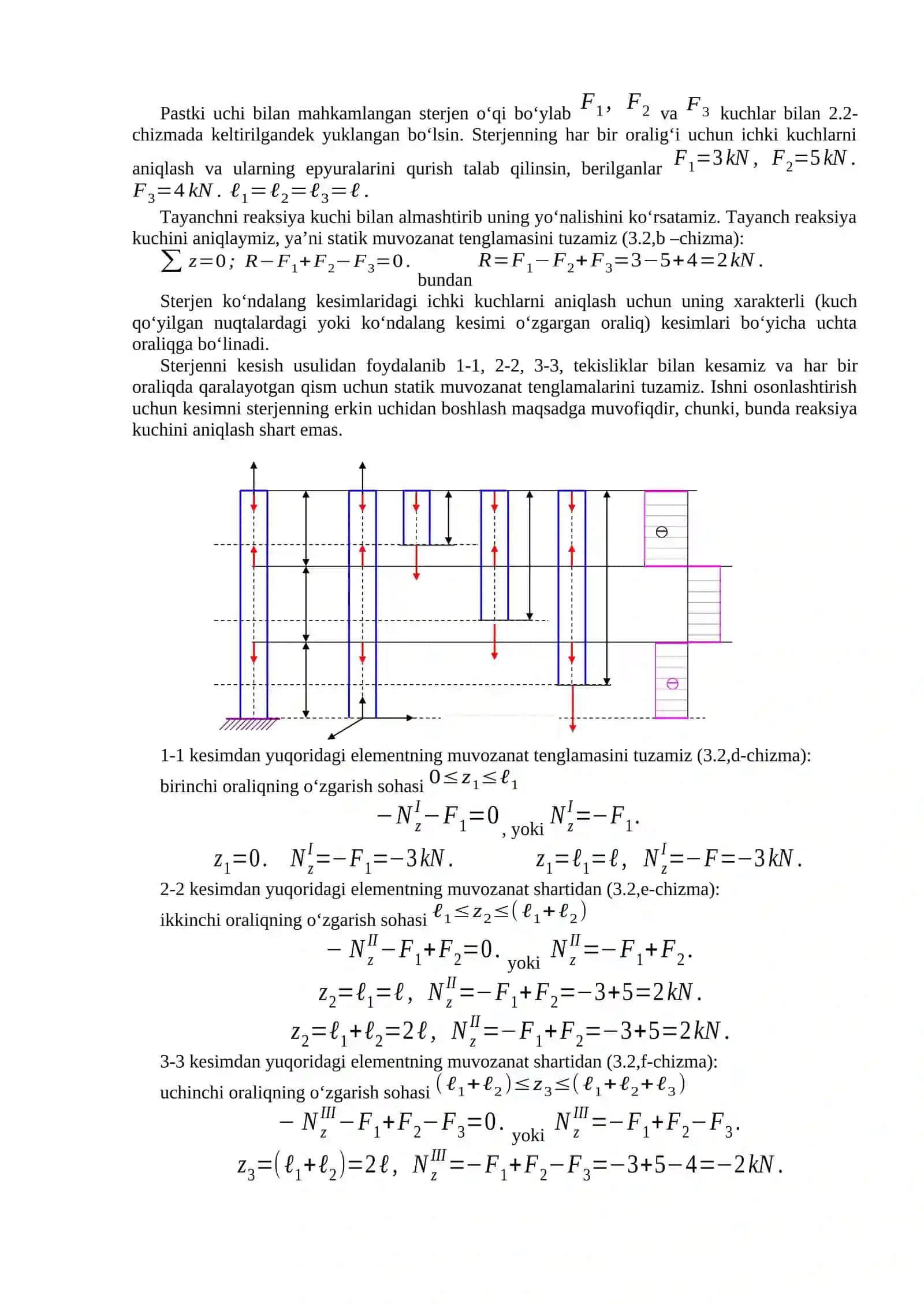 Ichki kuchlarni aniqlash 2