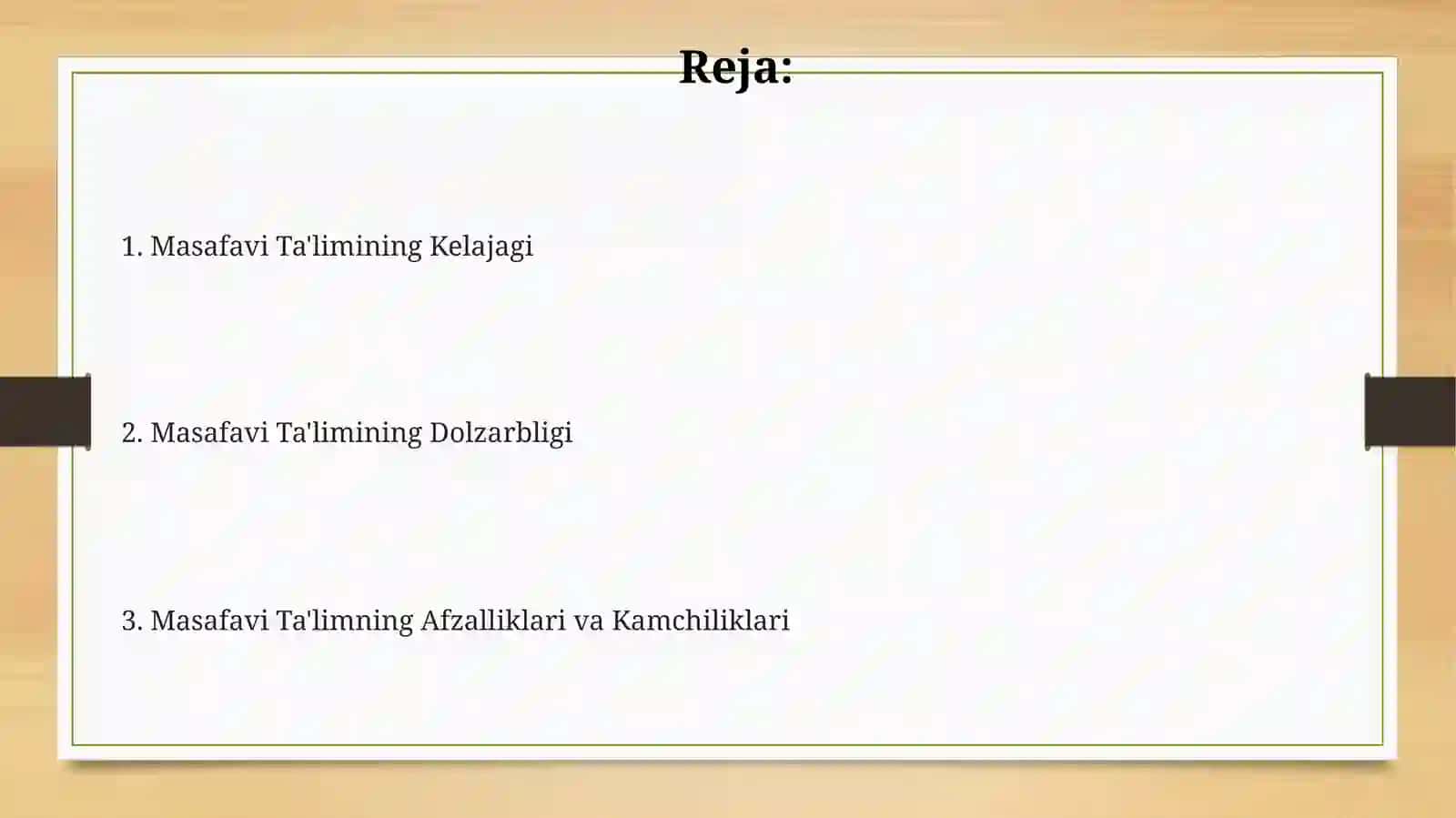Masafaviy o'qitishning dolbzarbligi 2