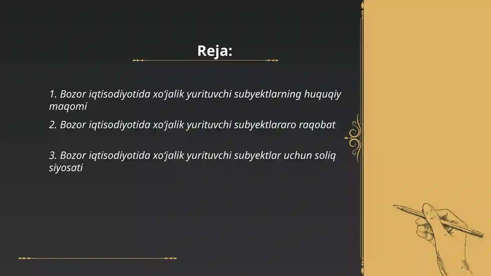 Bozor iqtisodiyotida xoʻjalik yurituvchi 2