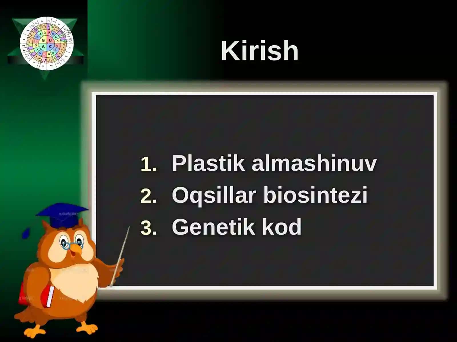 Oqsillarbiosintezi mavzusi boyicha qo'llanma 2