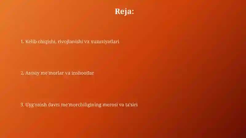 Uyg’onish davri me'morchiligining merosi va ta'siri 2