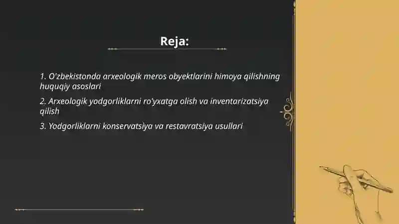 O'zbekistonda arxeologiya merosi obyektlarini himoya qilish 2
