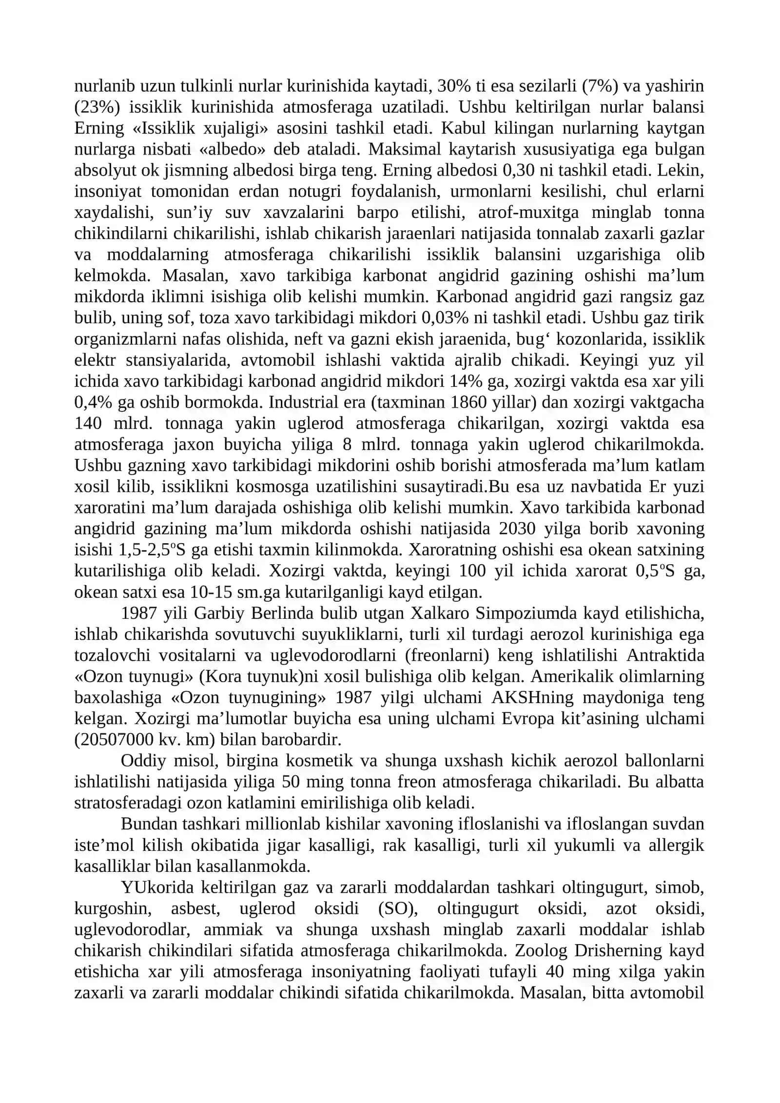 TAJRIBA ISHI 6. Mavzu: Ish joylarining zararli gazlar bilan ifloslanganlik darajasini aniqlash 2