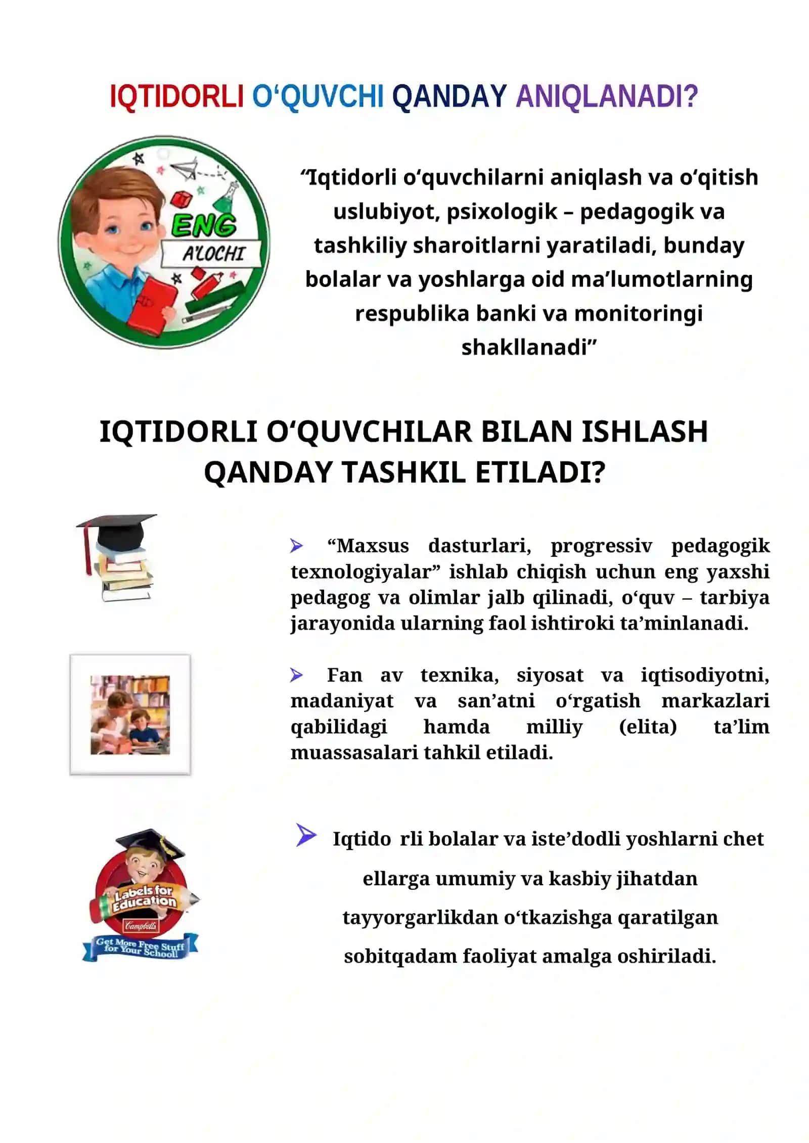 4-sinf IQTIDORLI O‘QUVCHILAR BILAN ISHLASH  ish rejasi 2