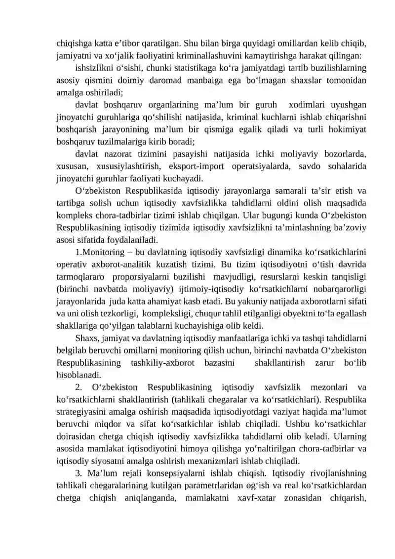 DAVLATNING IQTISODIY XAVFSIZLIKNI TA’MINLASH VAZIFALARI 2