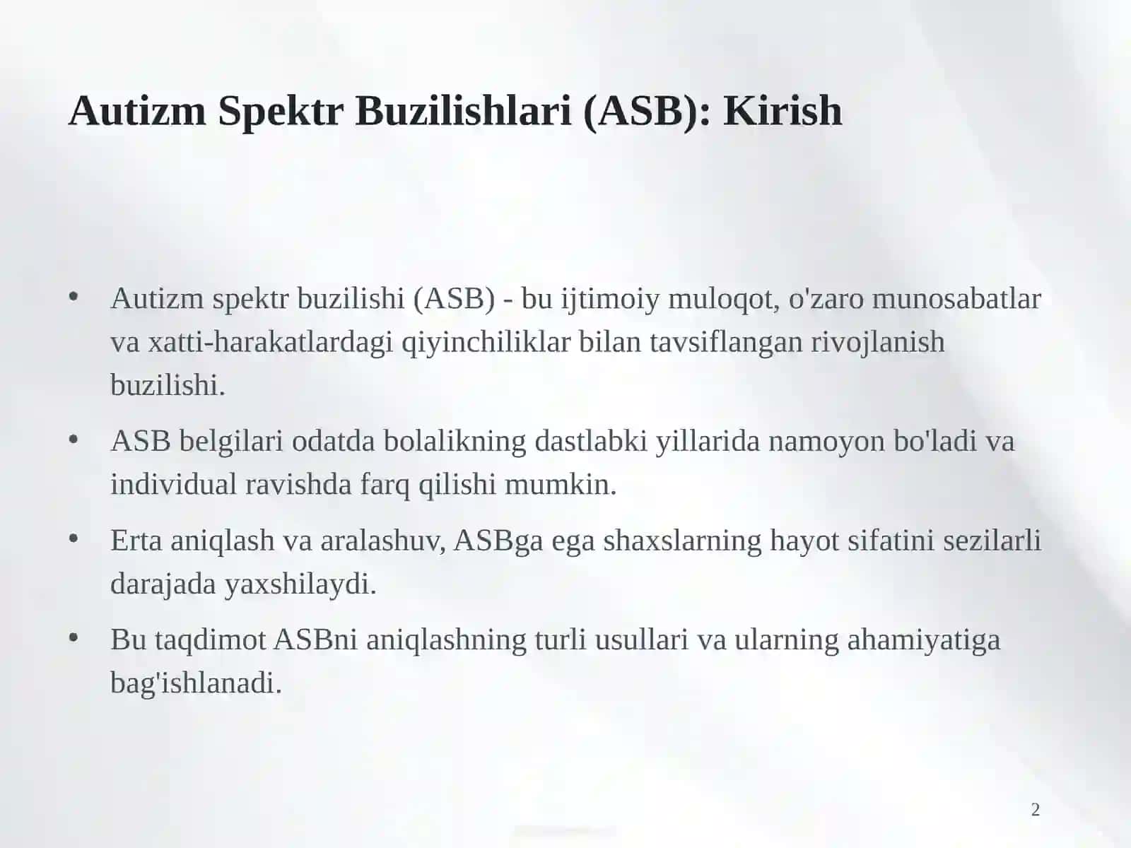 Autizmni Aniqlash Usullari: Yangi O'rganishlar va Amaliy Qo'llanmalar 2