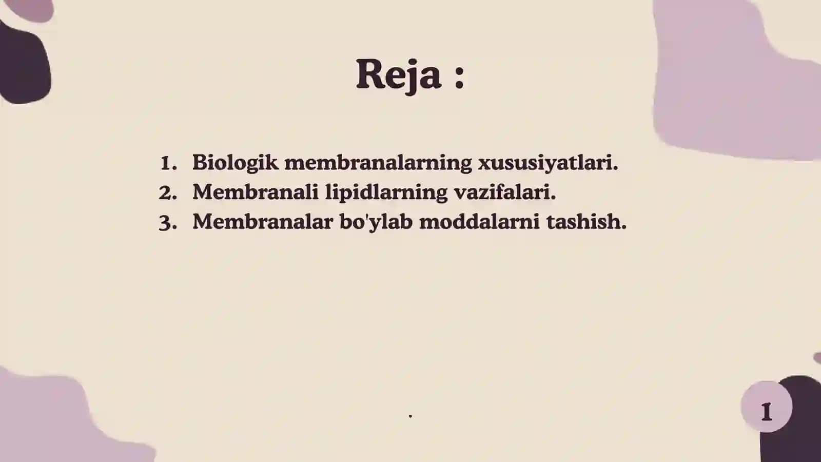 Biologik membranalarning tuzilishi 2