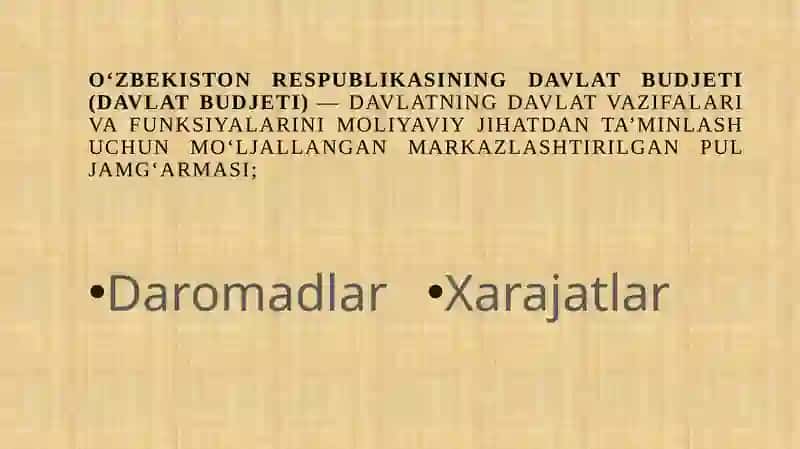 Davlat budjeti daromadlari va xarajatlari 2