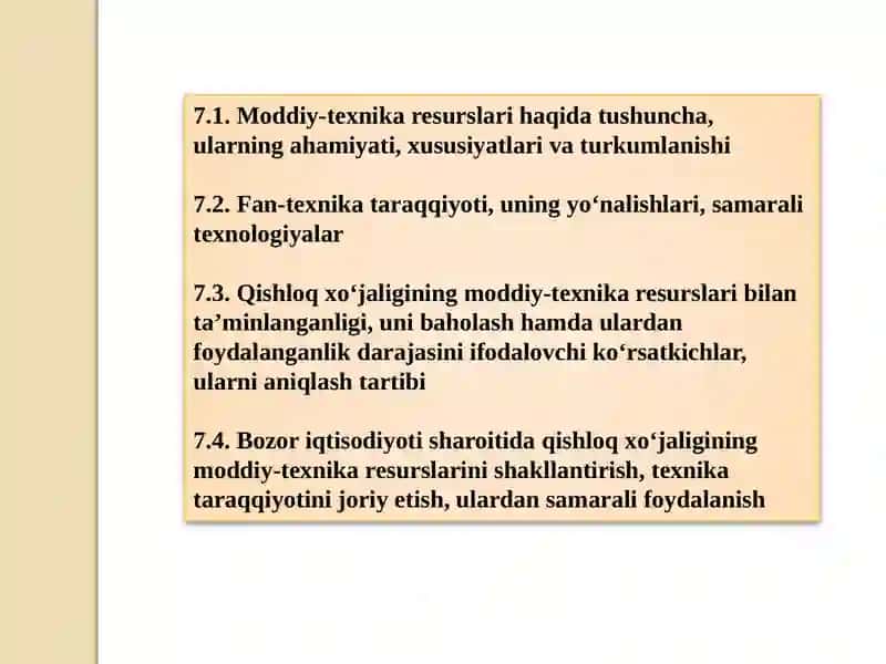 Qishloq xo‘jaligi moddiy-texnika resurslari 2