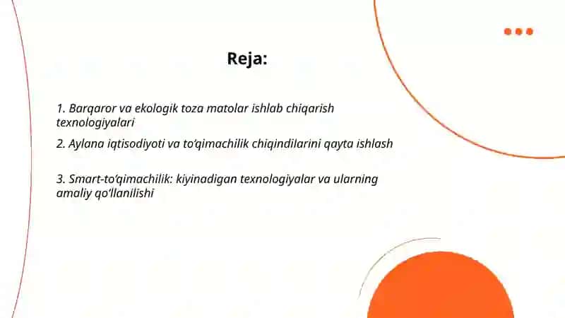 Yengil sanoat va to'qimachilikning zamonaviy rivojlanishi: innovatsiyalar, ekologiya, texnologiyalar va global raqobat 2
