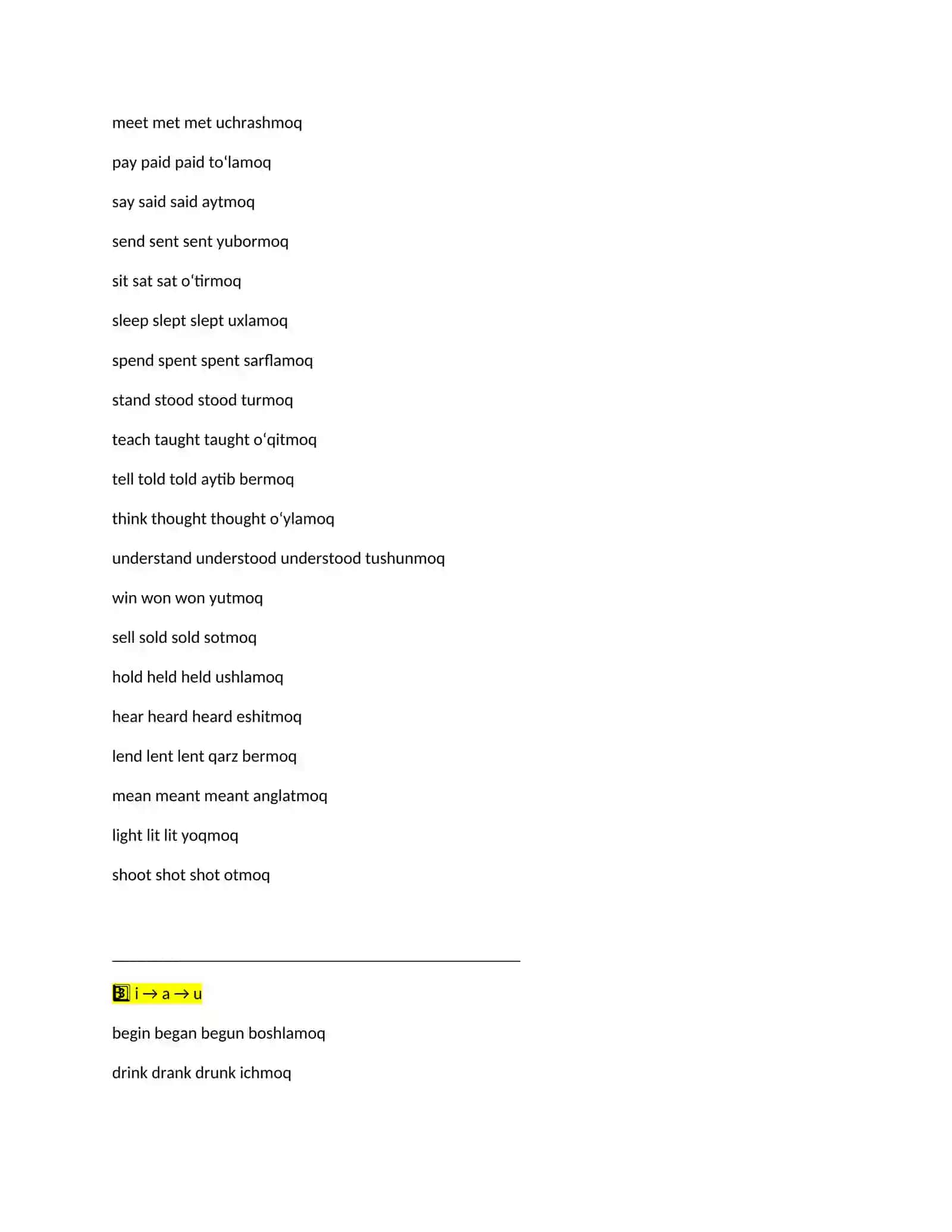 Irregular verbs 2