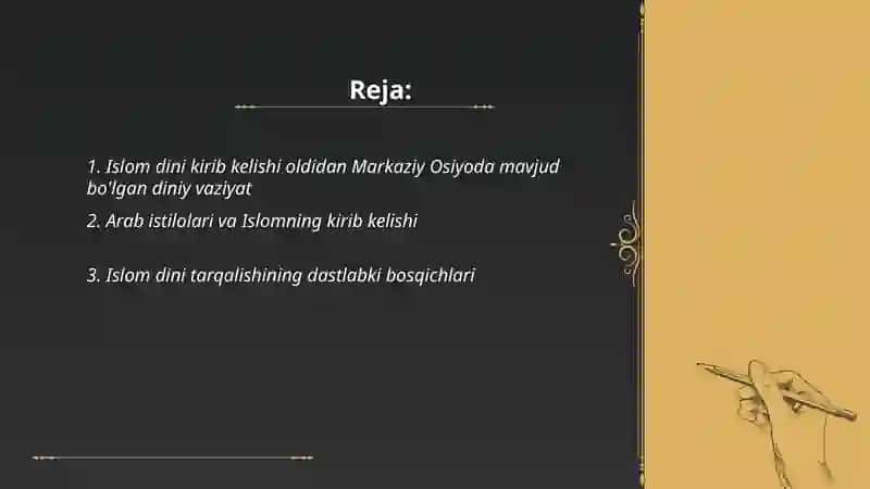 Islom dinining Markaziy Osiyoga-Kirib kelishi va Kitobatchilik ishi 2