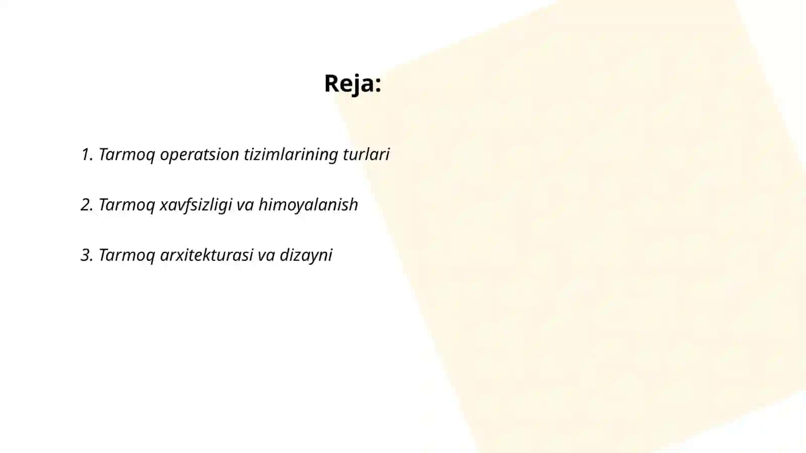Tarmoq operatsion tizimlari 2