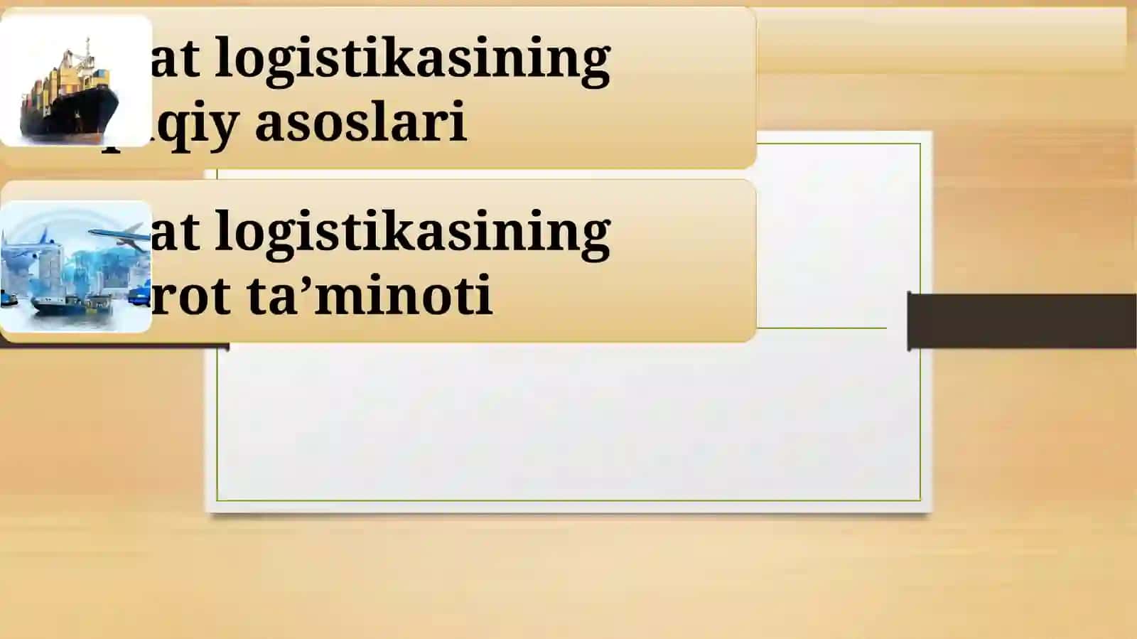 Tijorat va servis logistikasi qo’llanilish xususiyatlari 2