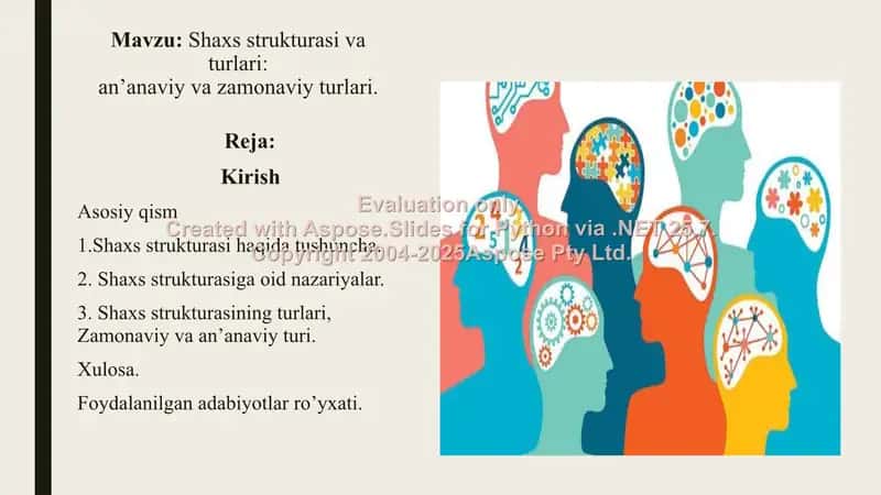 Shaxs strukturasi va turlari: an’anaviy va zamonaviy turlari 2