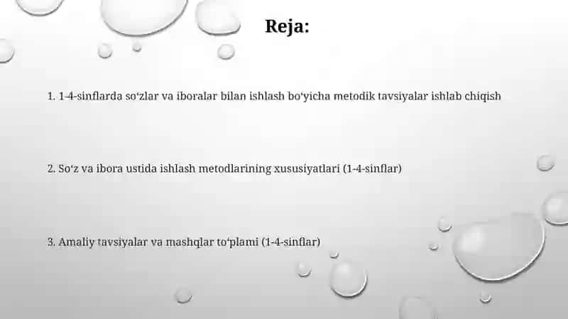 Gap va so‘z birikmasi ustida ishlash yuzasidan 1-4-sinflar uchun metodik tavsiyalar ishlab chiqish 2