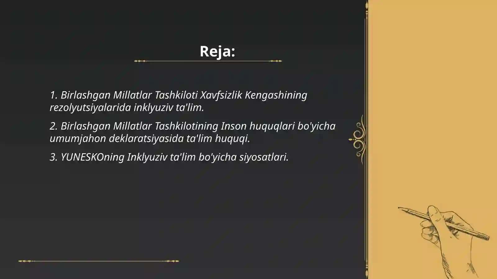 Inklyuziv ta'limning huquqiy asoslarini xalqaro hujatlarda tahlil qilish 2