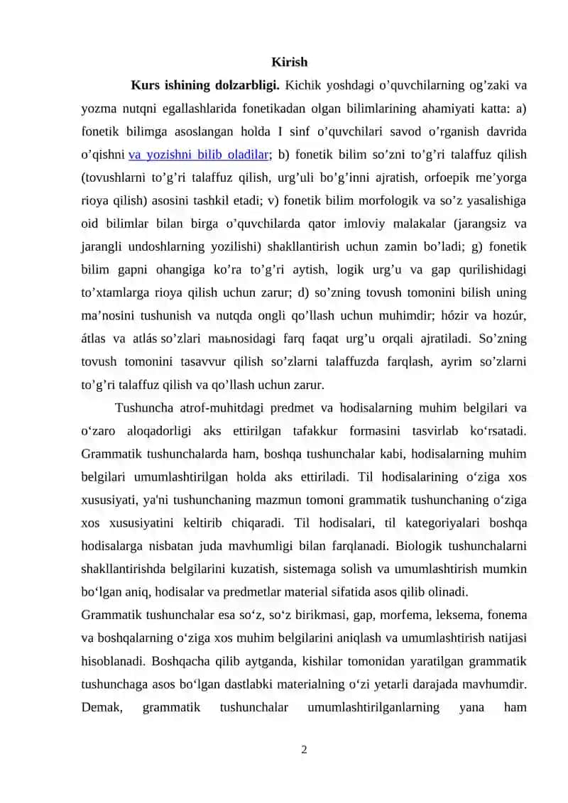 UNLI VA UNDOSH TOVUSHLARNI O’RGANISHDA ORFOGRAFIK MASHQLARNI TASHKIL ETISH 2