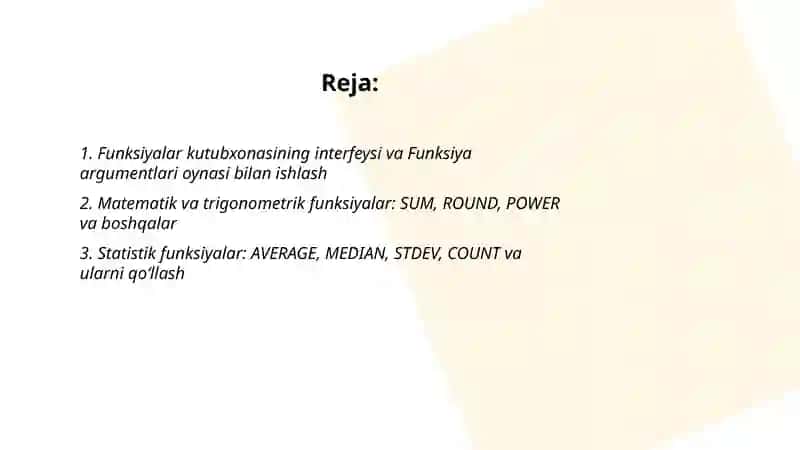 Funksiyalar kutubxonasi 2