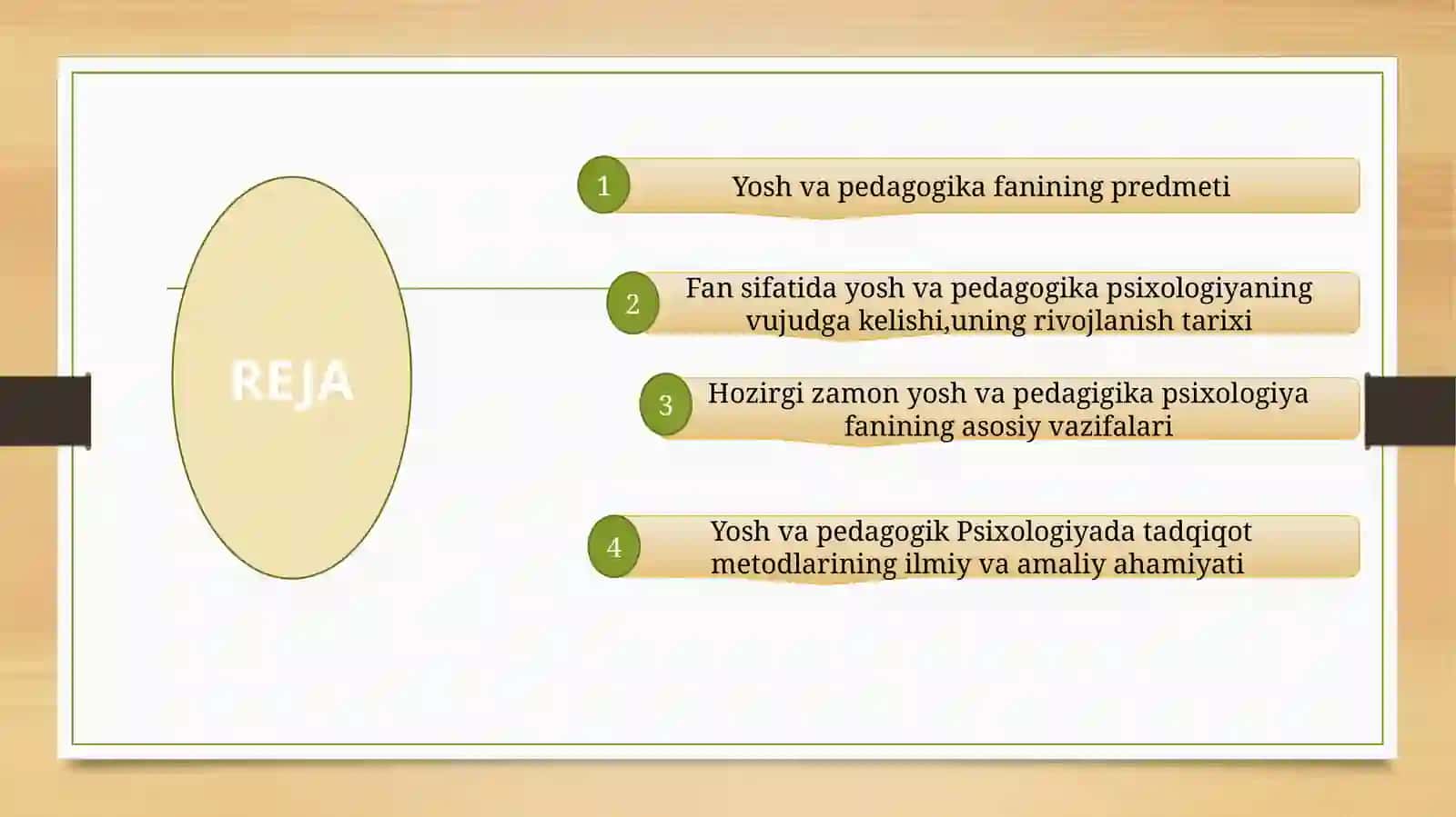 Yosh va Pedagogik Psixologiya fanining tadqiqot sohasi muammolari 2