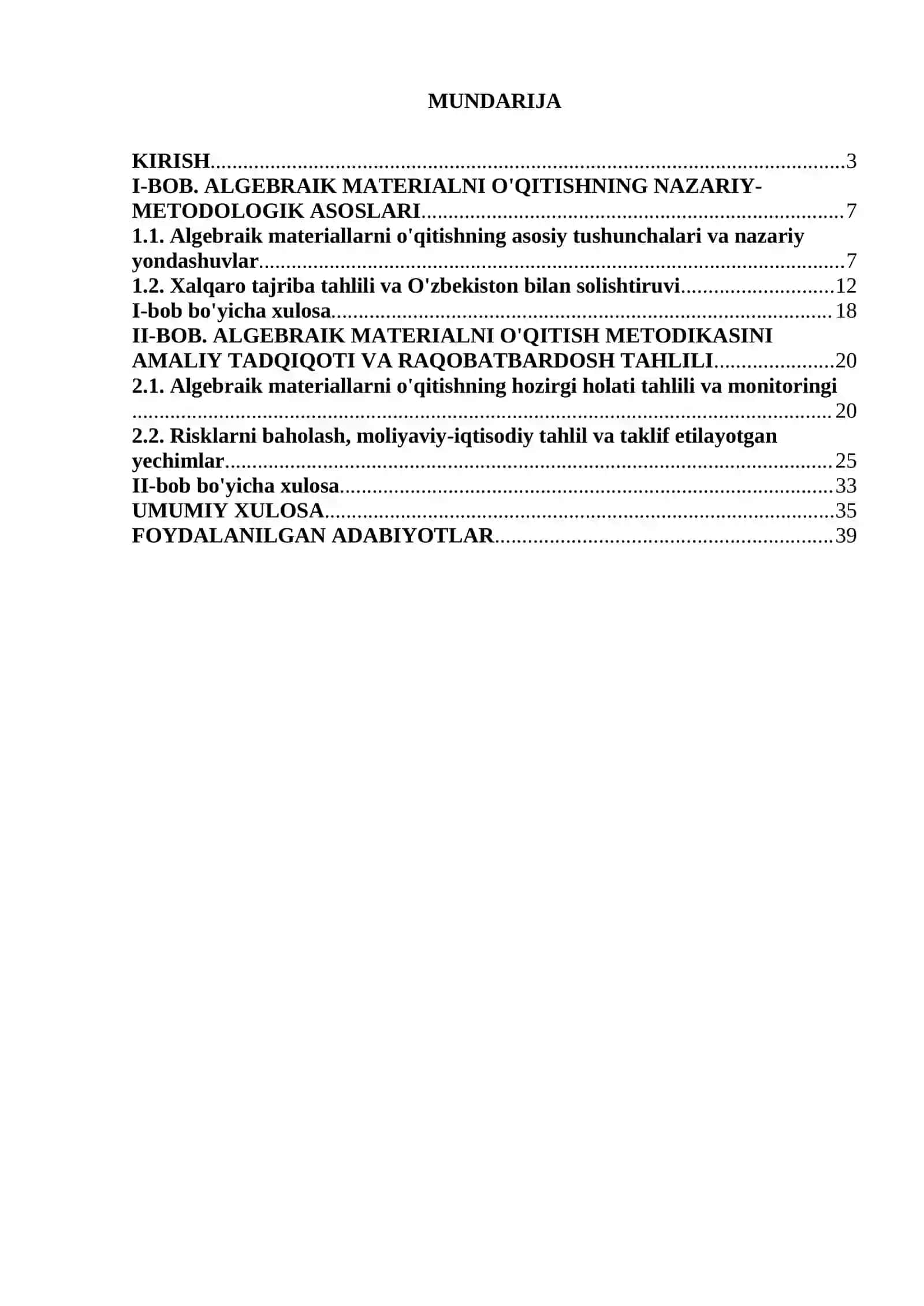 MATEMATIKA O'QITISH METODIKA TEXNOLOGIYALARI 2