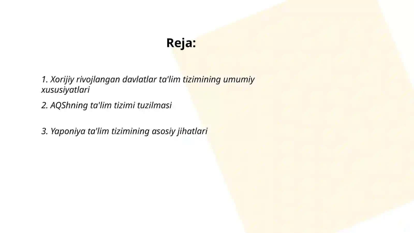 Xorijiy rivojlangan davlatlar ta'lim tizimi 2