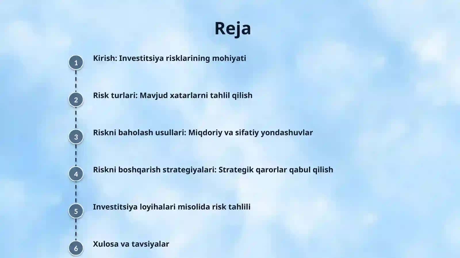 Invistitsiya faoliyatida risklar va ularning tasniflanishi 2