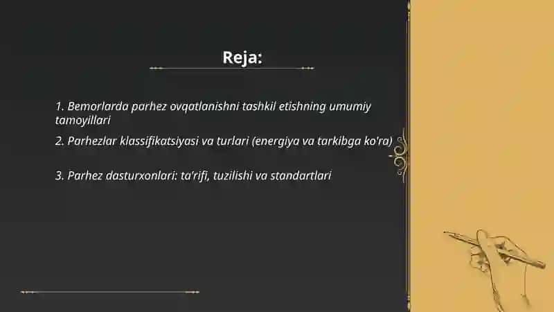 Bemorlarda parhez ovqatlanishni tashkillashtirish 2