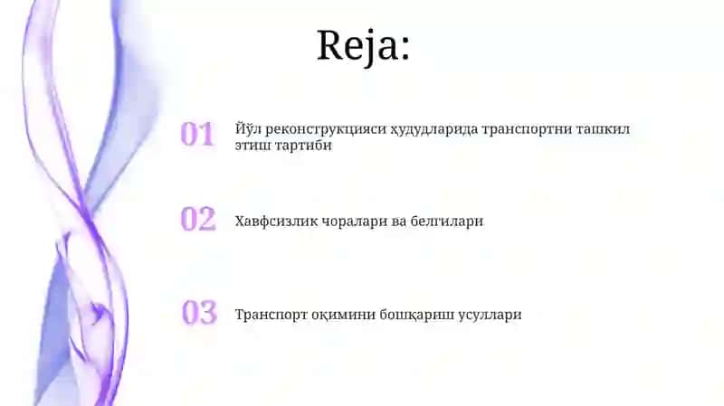 Йўл реконструкцияси ҳудудларида транспортни ташкил этиш тартиби 2