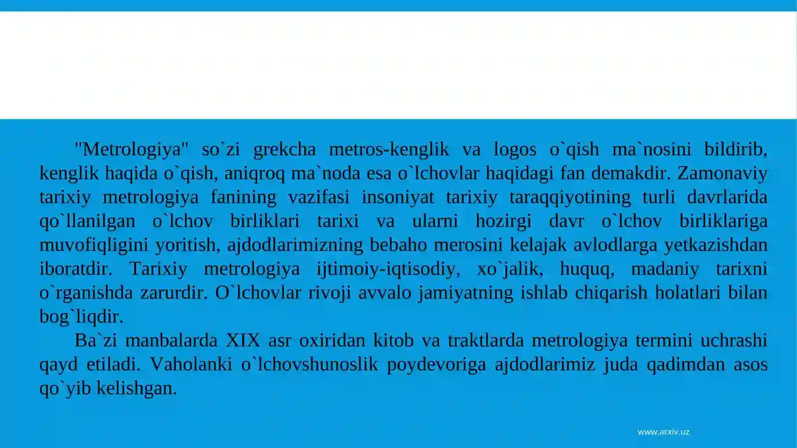 Tarixiy metrologiyaning shakllanishi va taraqqiyoti 2