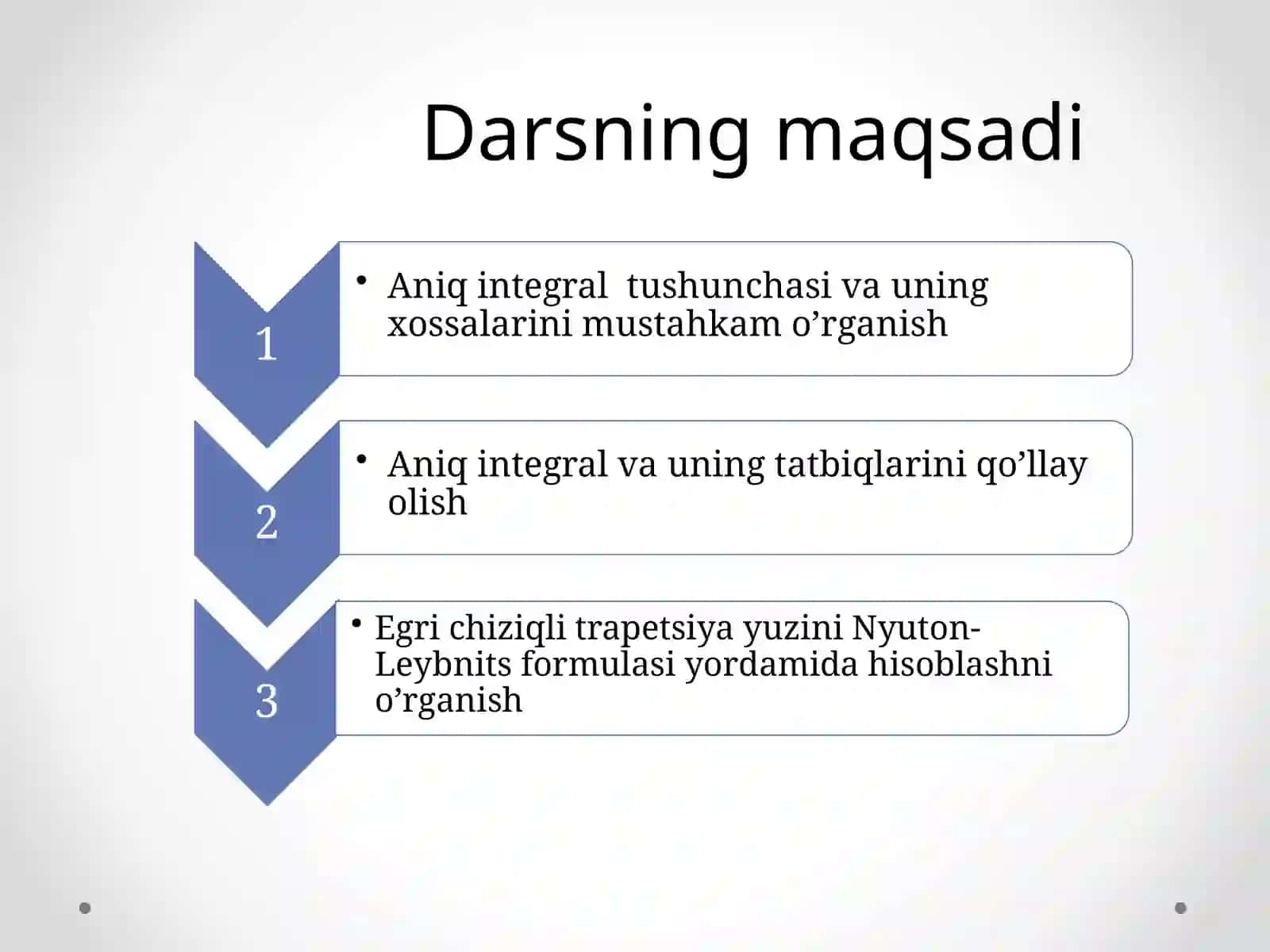 Aniq integral tushunchasi va uning xossalari 2