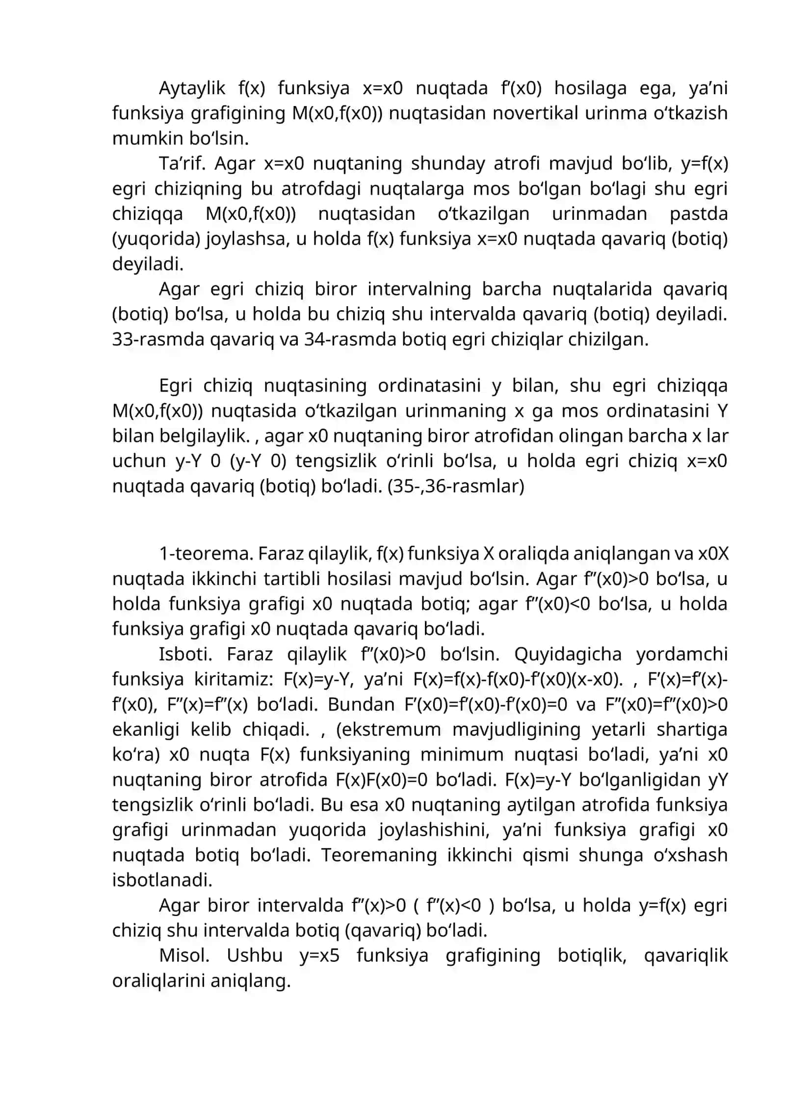 Hosila yordamida funksiyani tekshirish 2