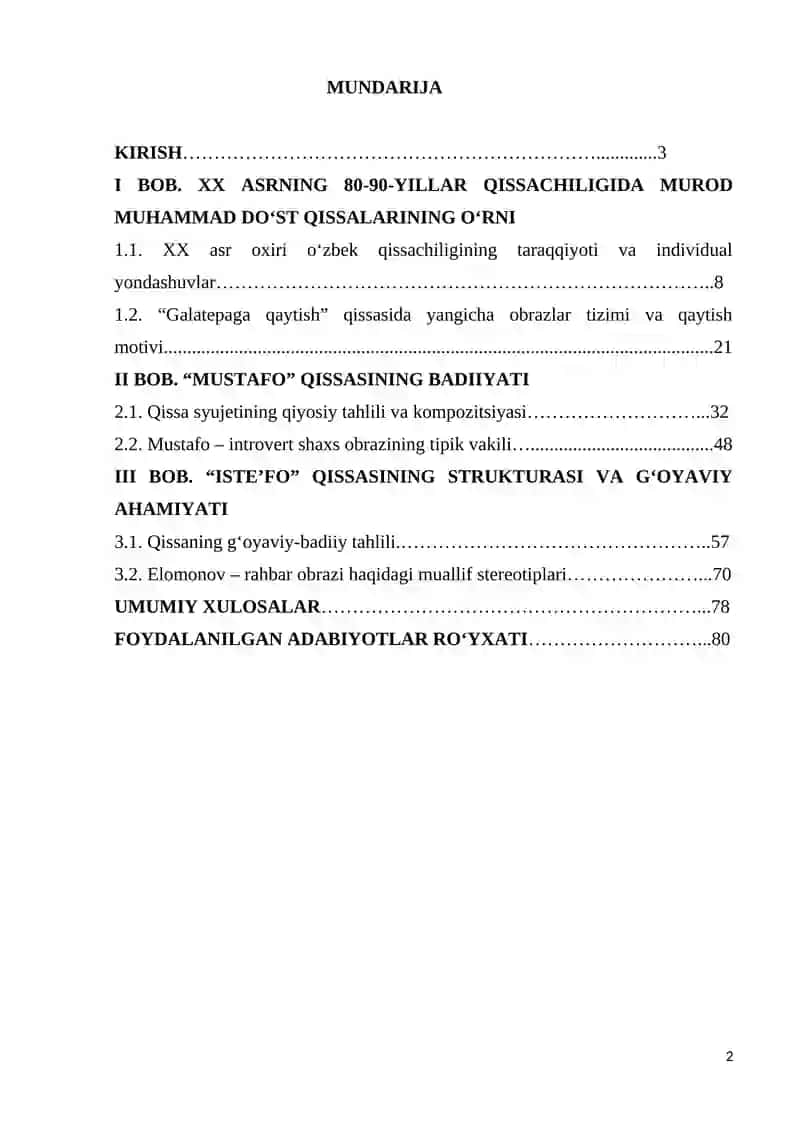 MUROD MUHAMMAD DOʻST QISSALARI POETIKASI 2