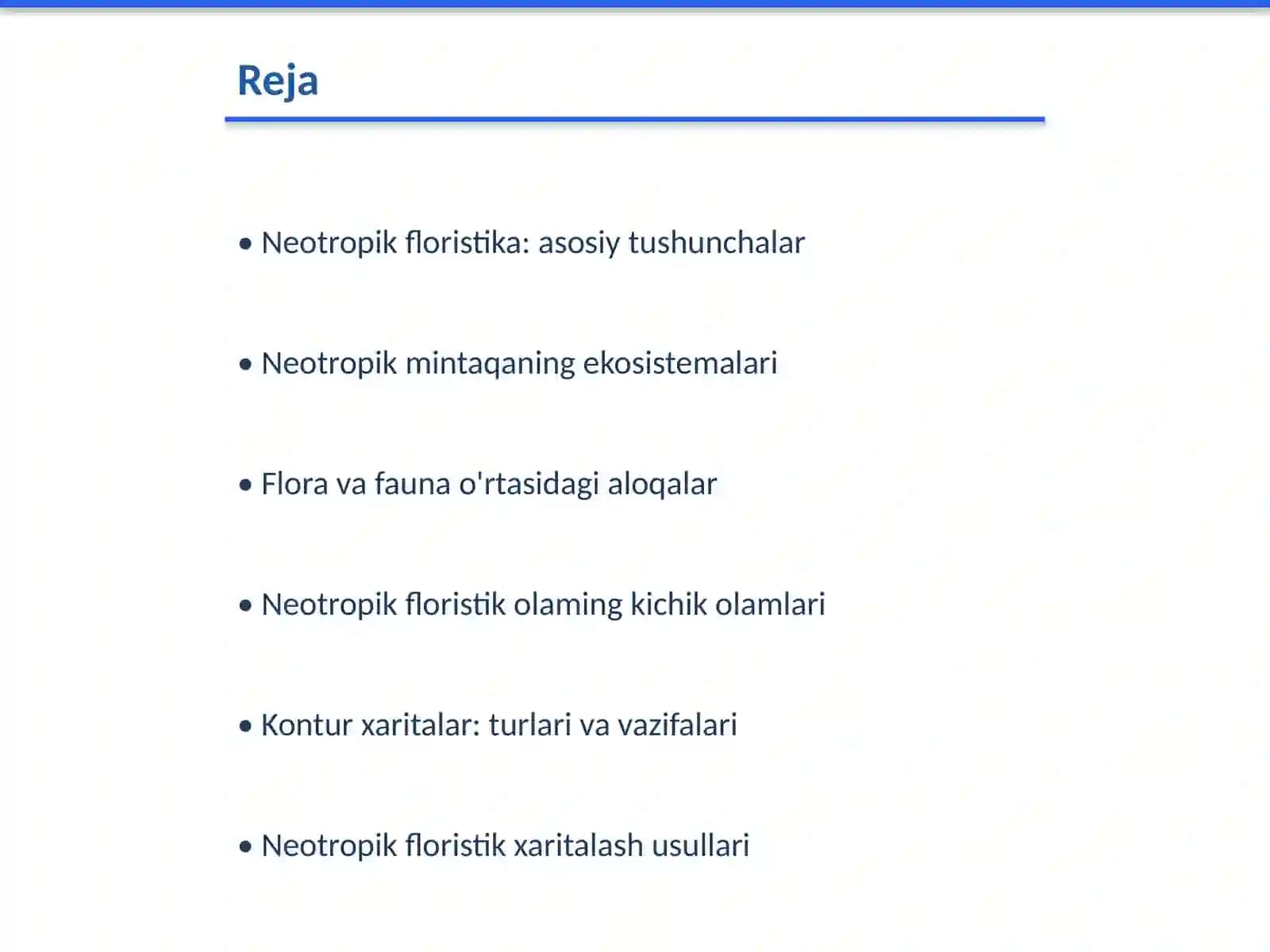 Neotropik floristik olami va uning kichik olamlarini kontur xaritaga tushirish 2