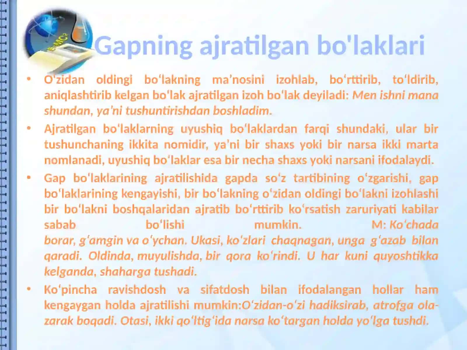Gapning ajratilgan bo’laklari 2