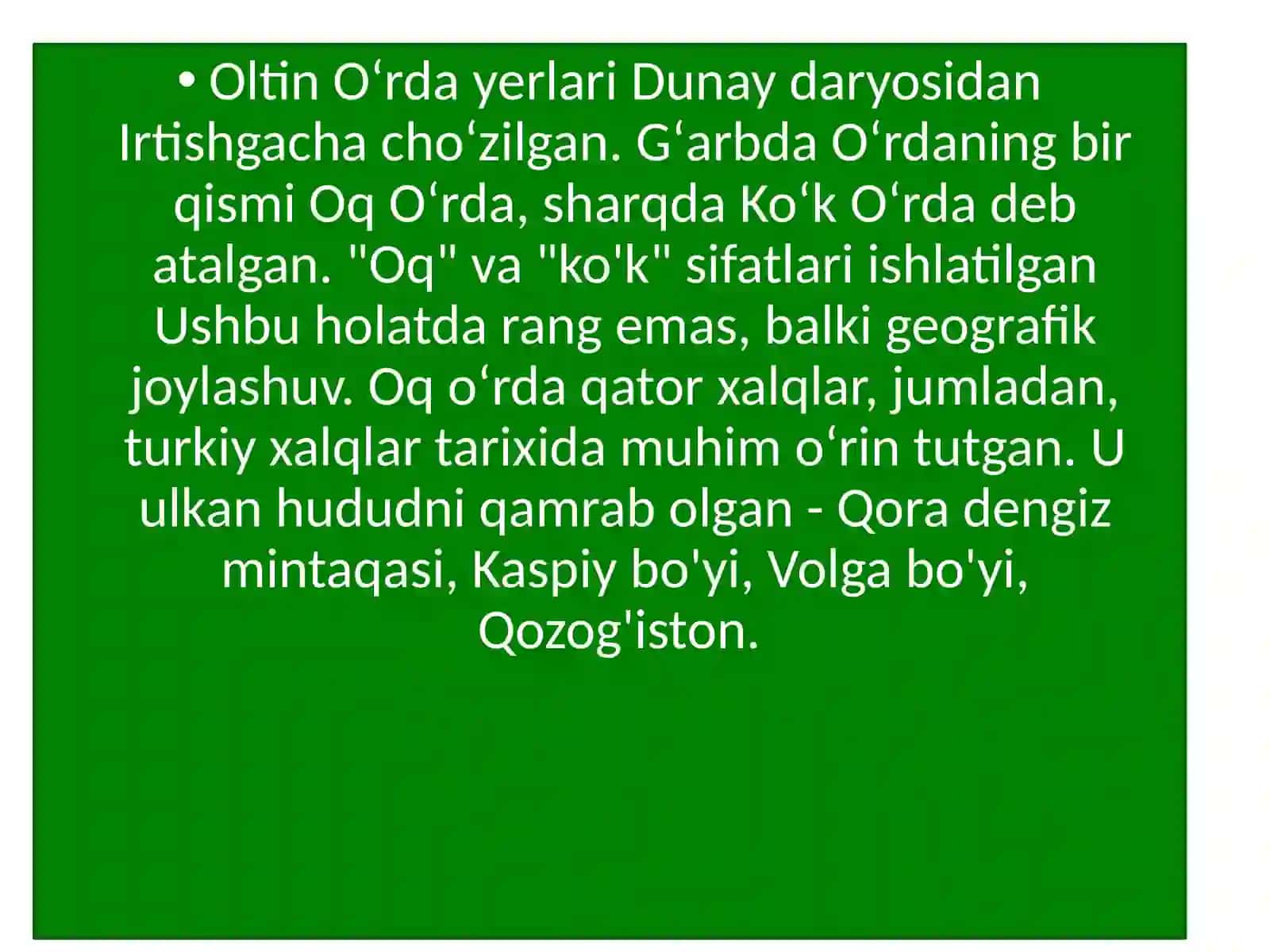 OLTINOʻRDAADABIYOTIYOZMAYODGORLIKLARIDAN"MUHABBATNOMA","GULISTONBIT-TURKIY"ASARLARININGTILXUSUSIYATLARI 2