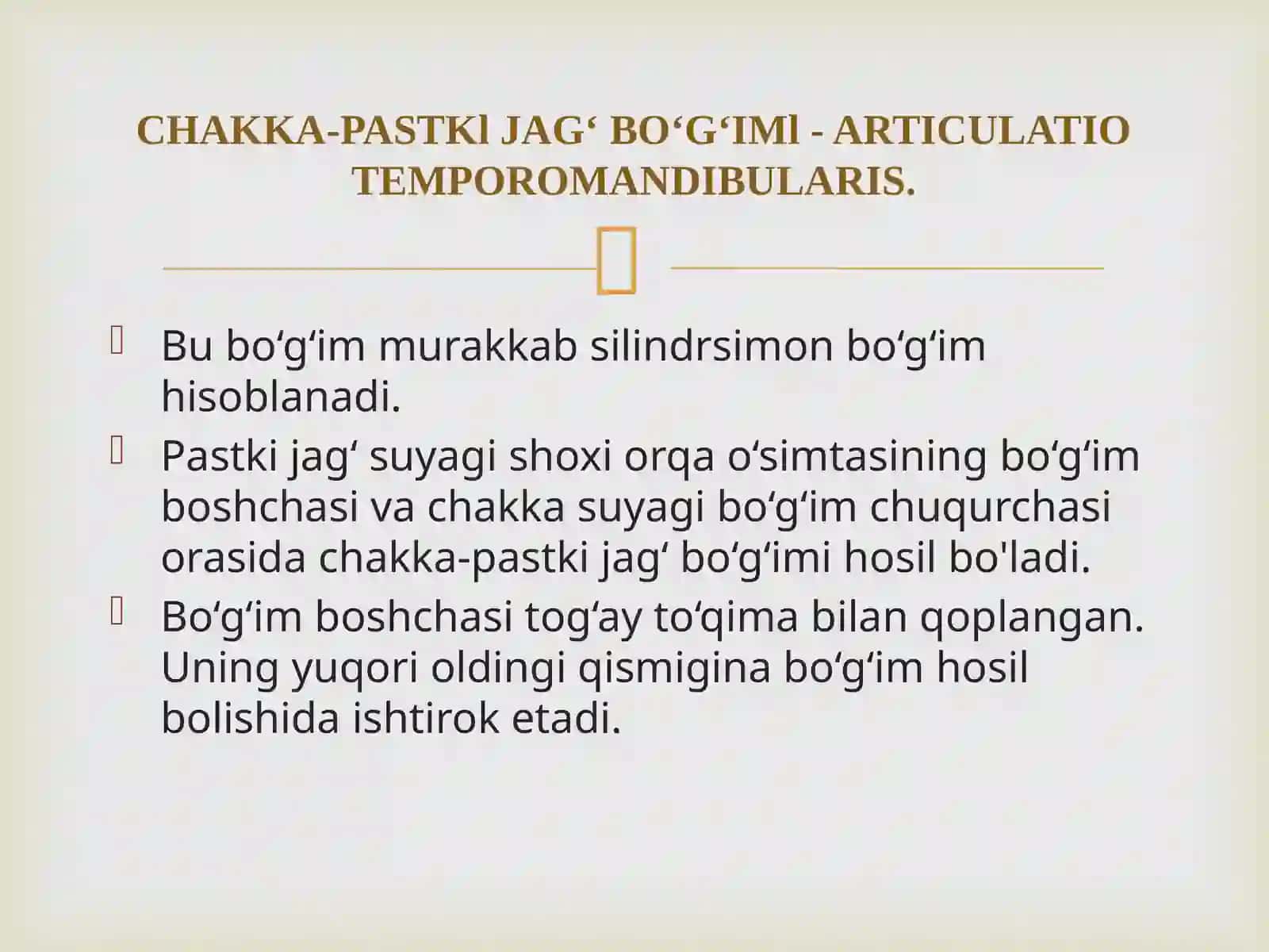 CHPJB funksional anatomiyasi 2