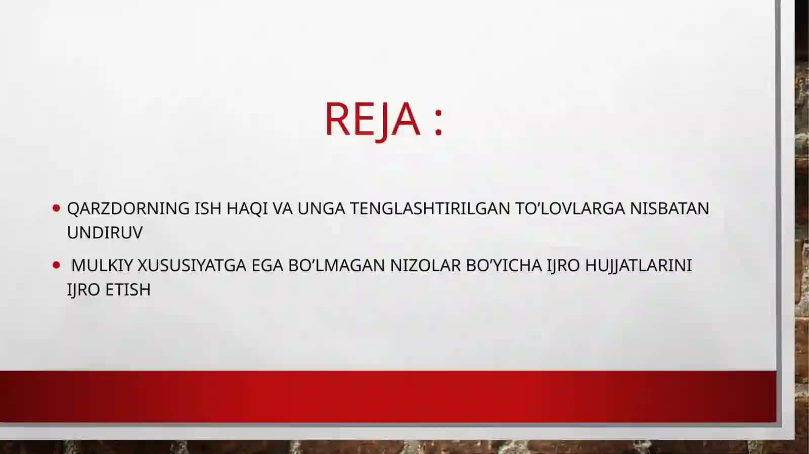 Qarzdorning ish haqi va unga tenglashtirilgan to’lovlarga nisbatan undiruv 2