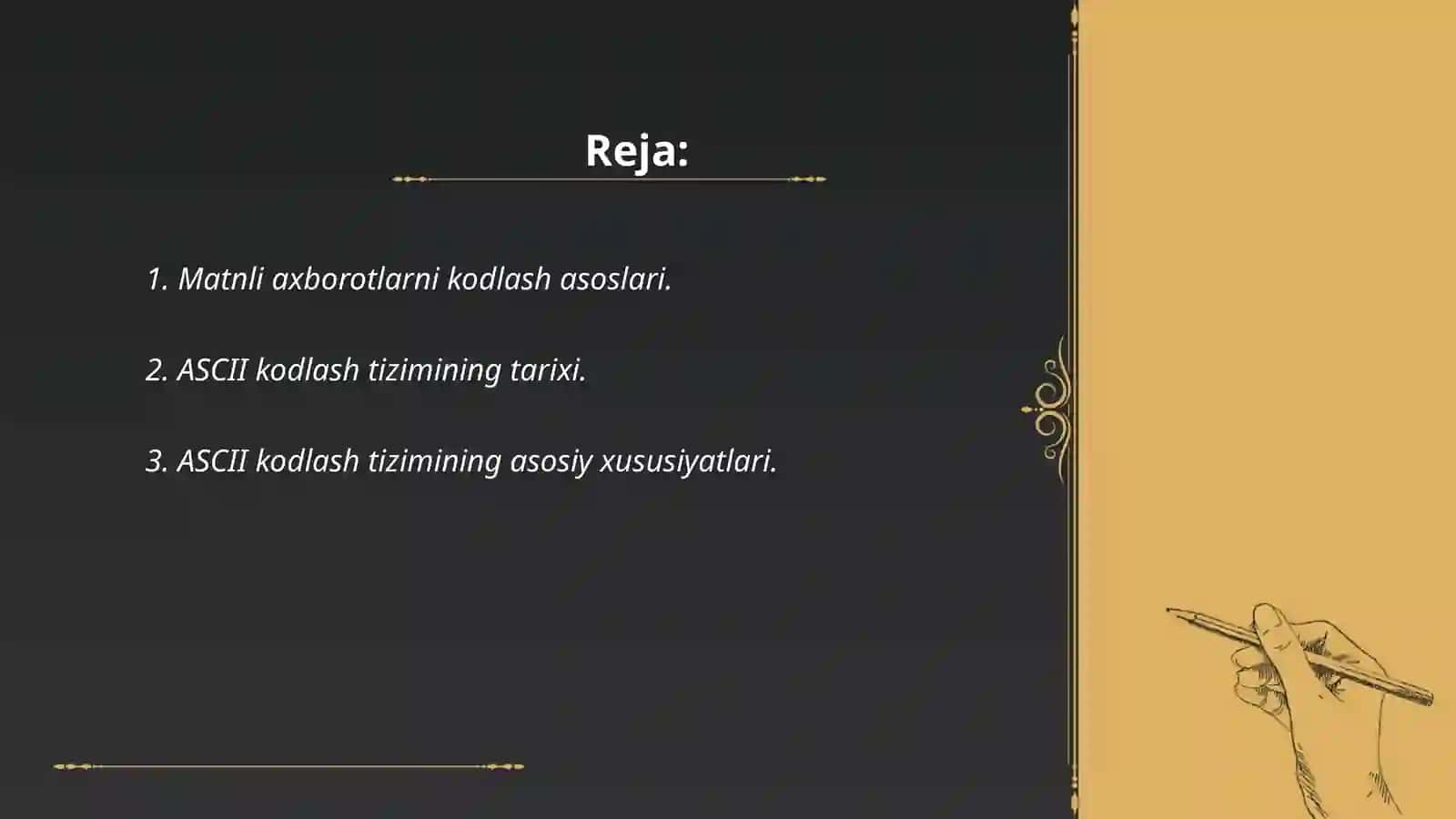 Matnli axborotlarni kodlash 2
