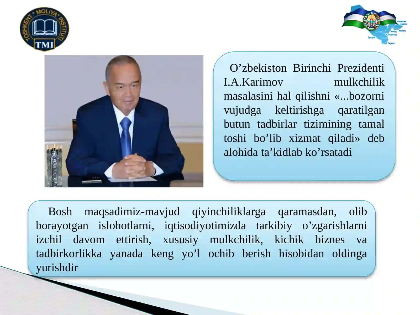 MULKCHILIK MUNOSABATLARI VA IJTIMOIY SOHA 2