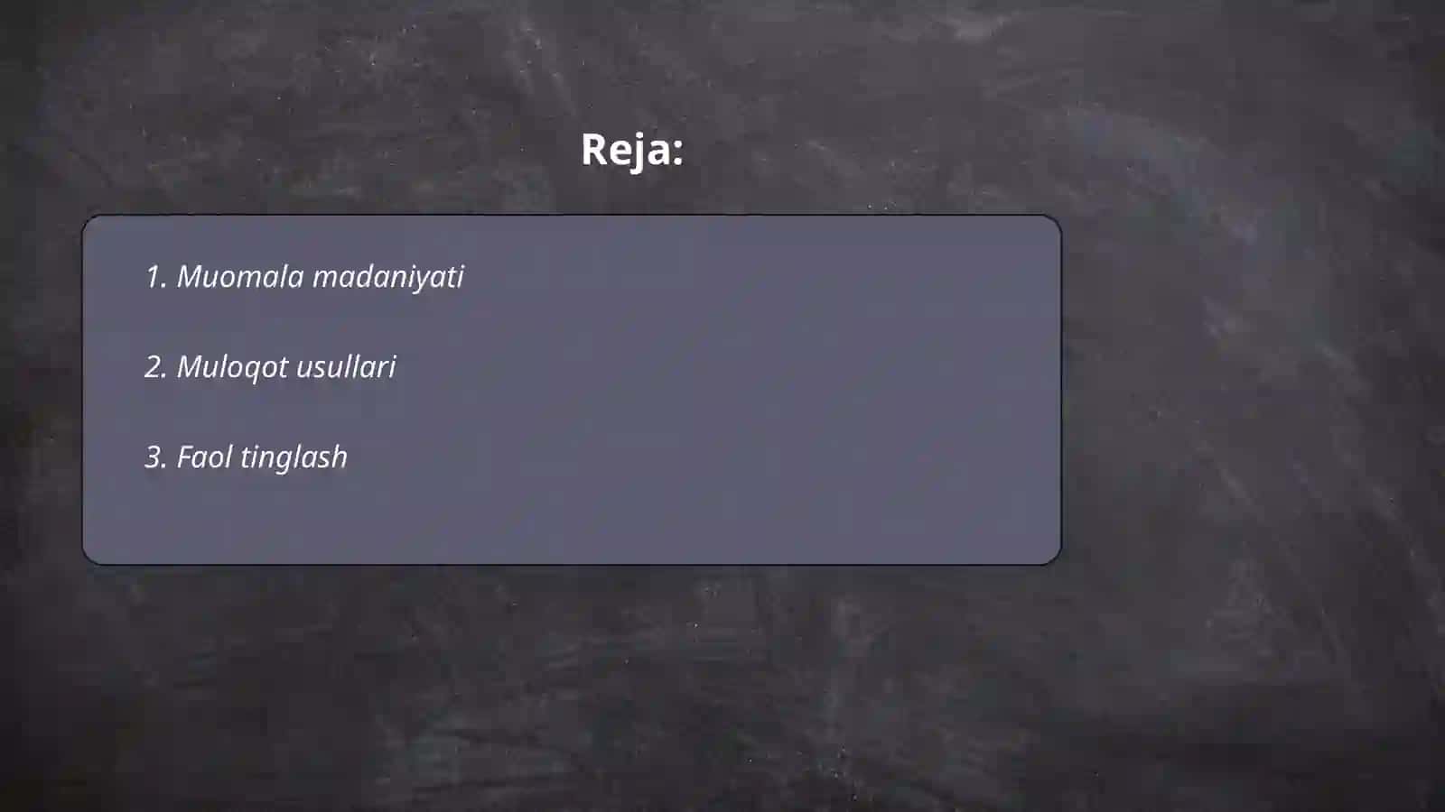 Muomala va muloqot asoslari 2