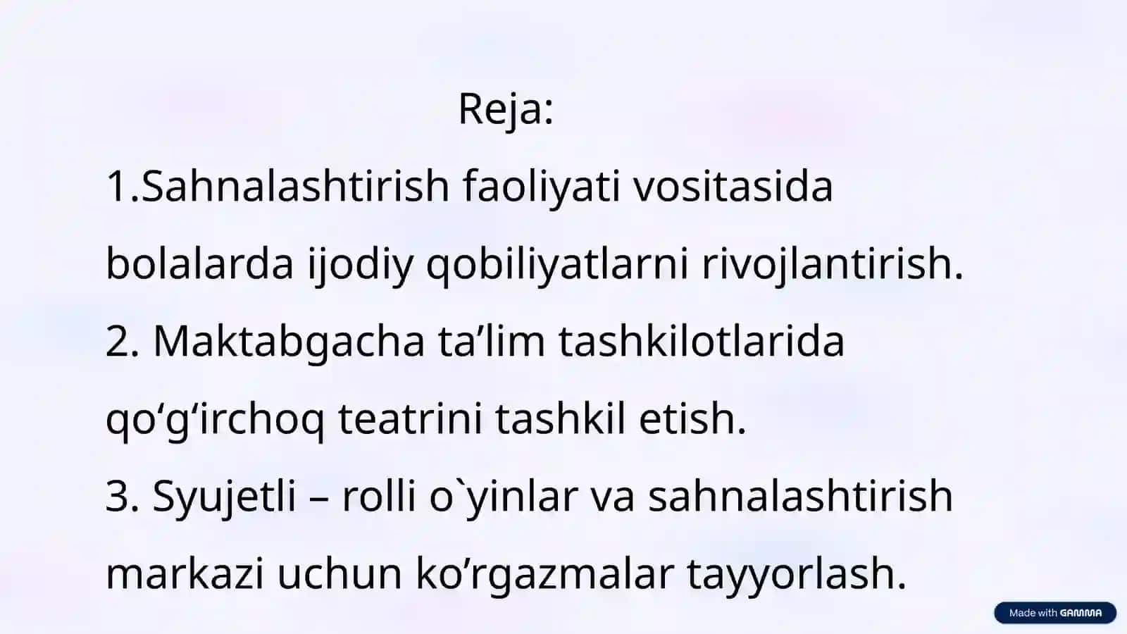 Syujetli-rollio'yinlar va sahnalashtirish markazida ta'limiy faoliyatni tashkil etish 2