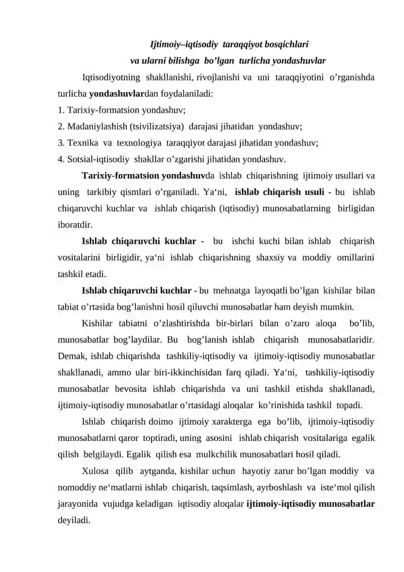 Ijtimoiy-iqtisodiy tizimlar va mulkchilik munosabatlari 2