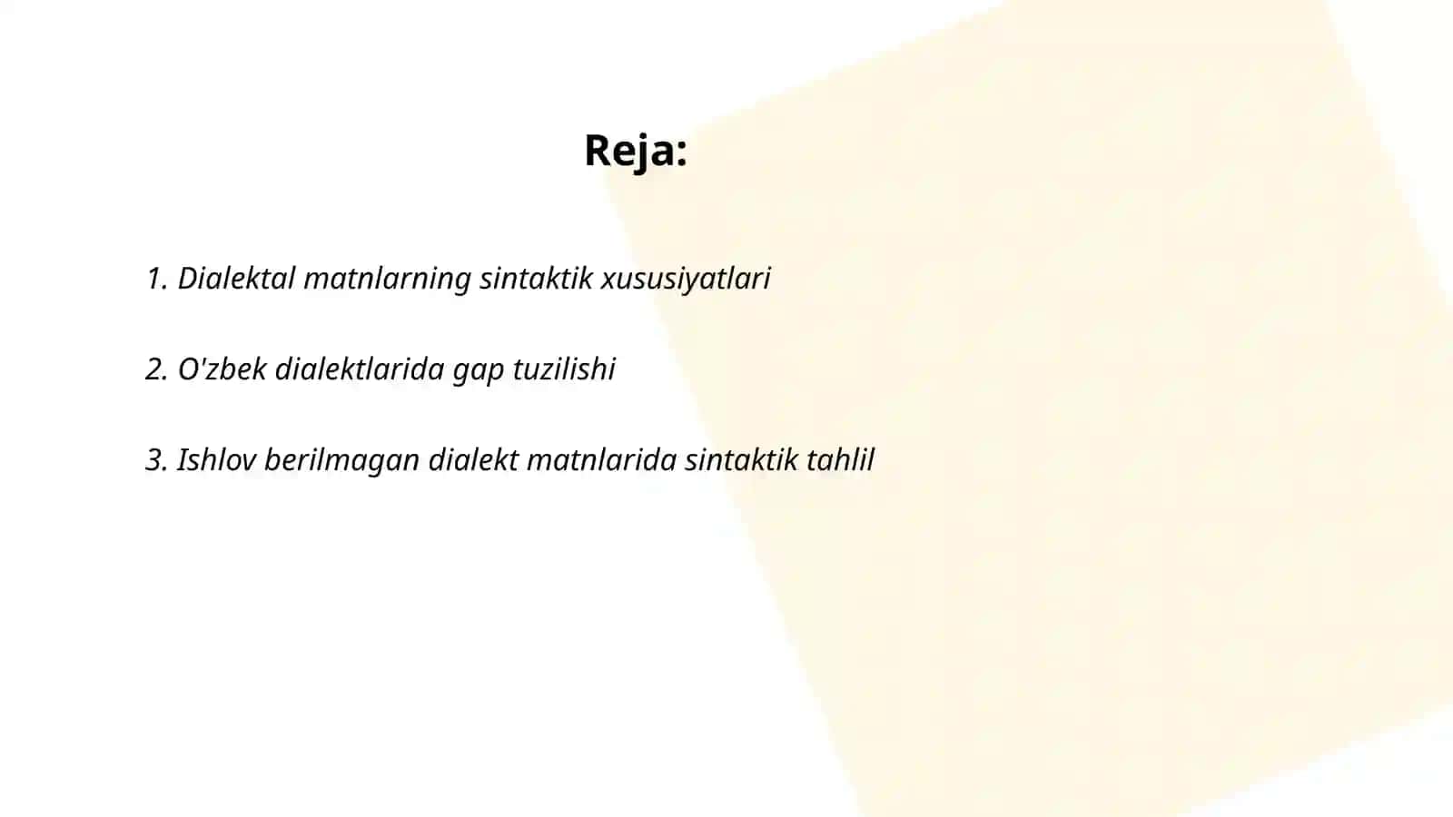 Dialektal matnlarning sintaktik tahlili 2