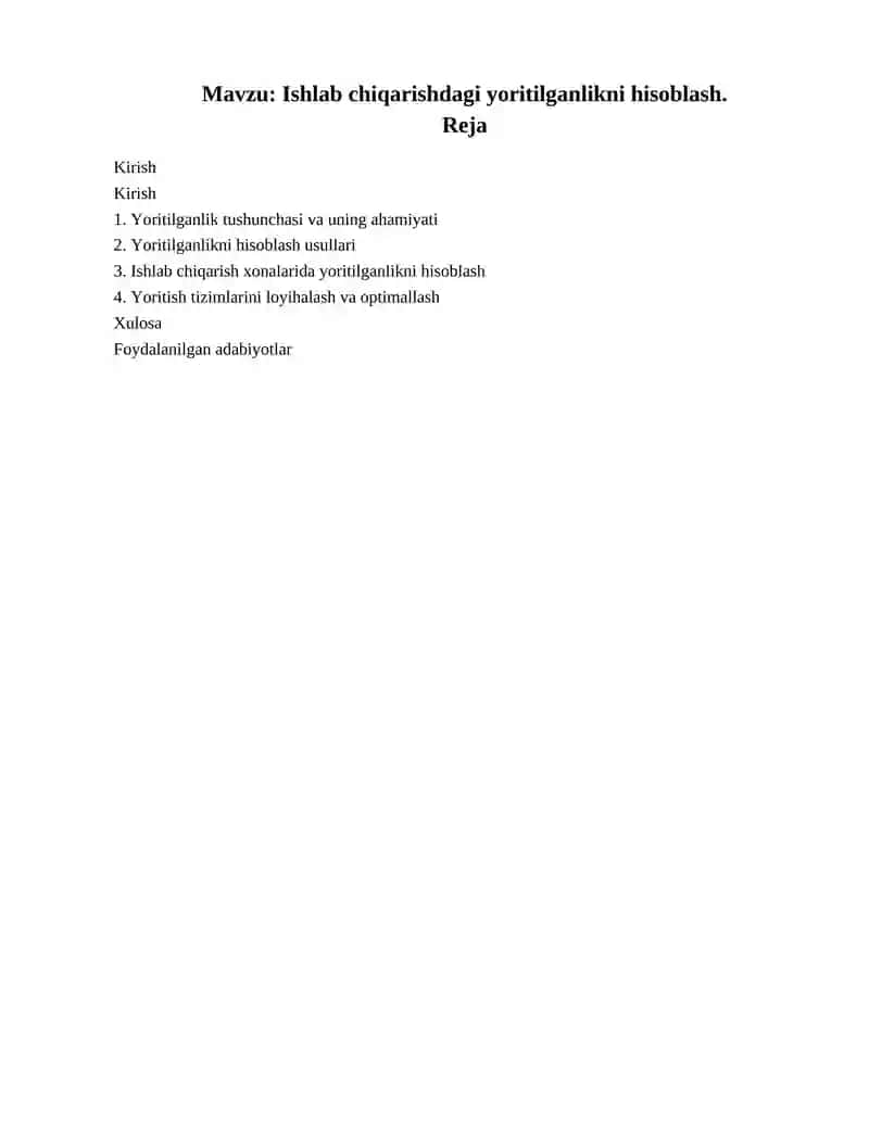 Ishlab chiqarishdagi yoritilganlikni hisoblash 2