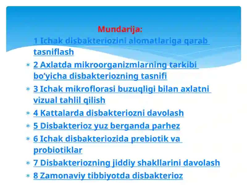 ICHAK DISBAKTERIOZI 2