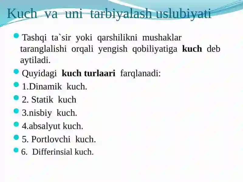 Bolalar va o`smirlarning jismoniy sifatlarini rivojlantirish 2