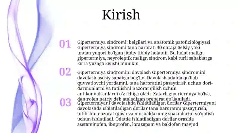 Gipertermiya Sindromi Va Uni Davolashda Ishlatiladigan Dori Vositalar 2
