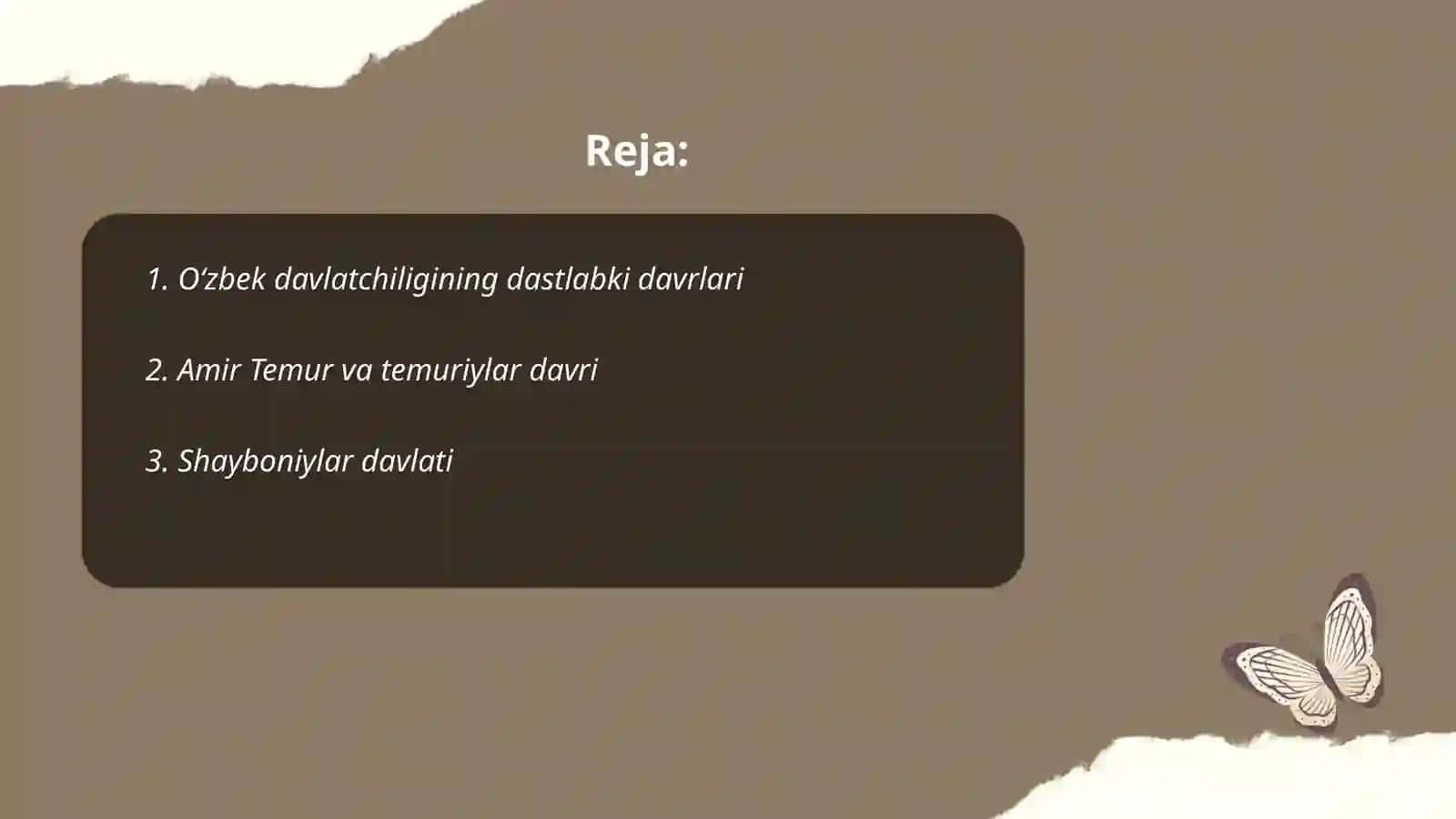 Oʻzbek davlatchiligining shakllanishi va taraqqiyot bosqichlari 2
